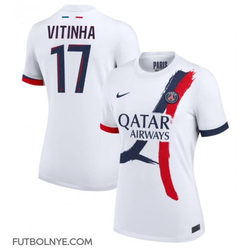 Camiseta Paris Saint-Germain Vitinha #17 Visitante Equipación para mujer 2024-25 manga corta